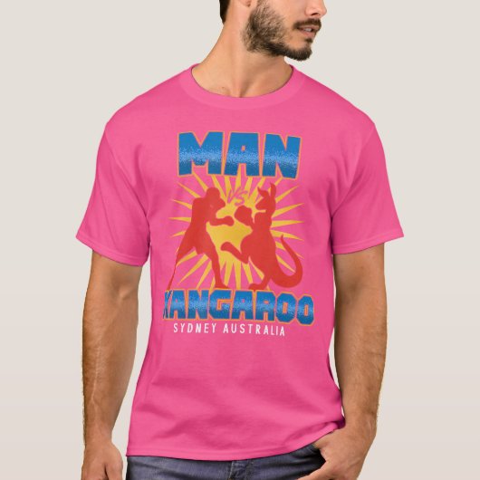 Funny Man Vs Kangaroo Sydney Australien Boxbox T-Shirt (Vorderseite)