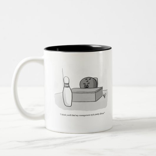 Funny Management und Leadership Cartoon Spaß Zweifarbige Tasse (Links)