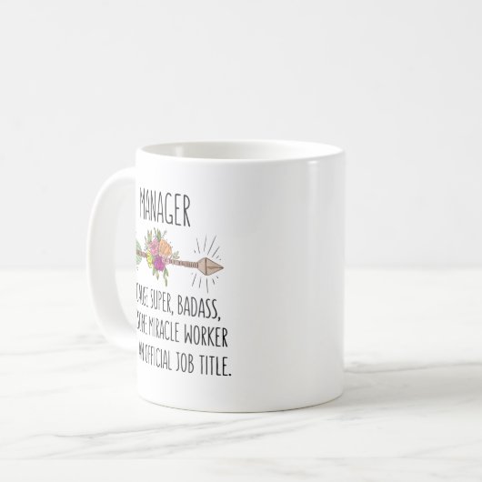 Funny Manager New Future Boss Geschenk Idee Kaffeetasse (Vorderseite Links)
