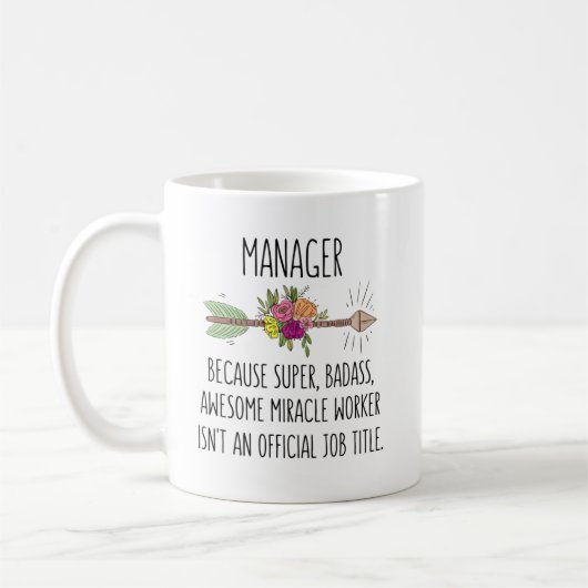 Funny Manager New Future Boss Geschenk Idee Kaffeetasse (Links)