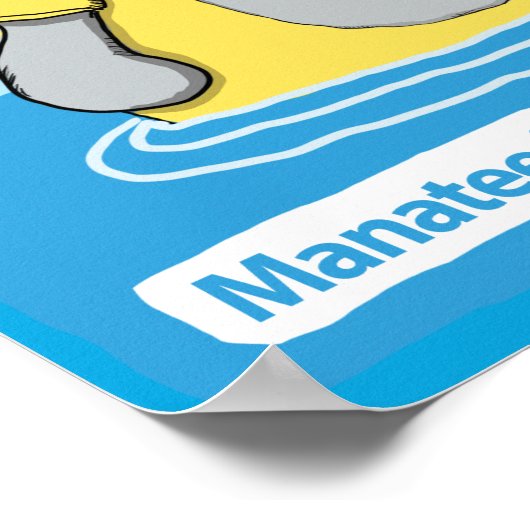 Funny Manatea im Tee-T-Shirt Poster (Ecke)