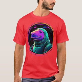 Funny Manatee im Weltraum Kosmischer See Koh Astro T-Shirt