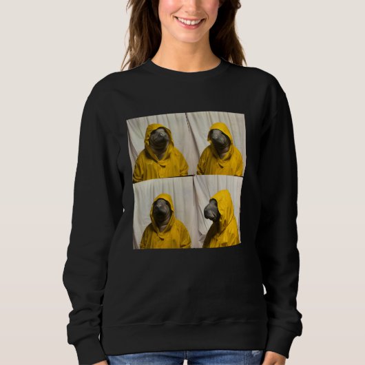 Funny Manatee Lover Ocean Animal Fotobooth Albern Sweatshirt (Vorderseite)