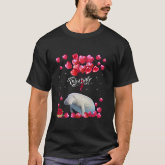Funny Manatee Lover Valentine's Day Animals Herz T-Shirt