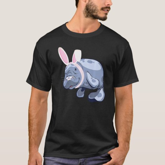 Funny Manatee Osterhase T-Shirt (Vorderseite)