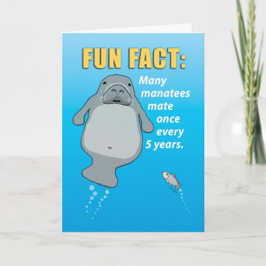Funny Manatee Paating Habits Birthday Karte (Vorderseite)
