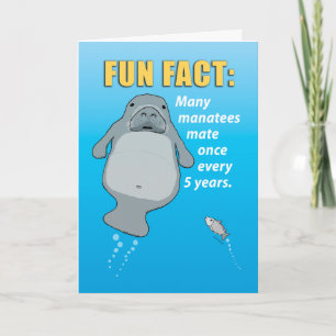 Funny Manatee Paating Habits Birthday Karte