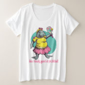 Funny Manatee Pickleball Große Größe T-Shirt (Design vorne)