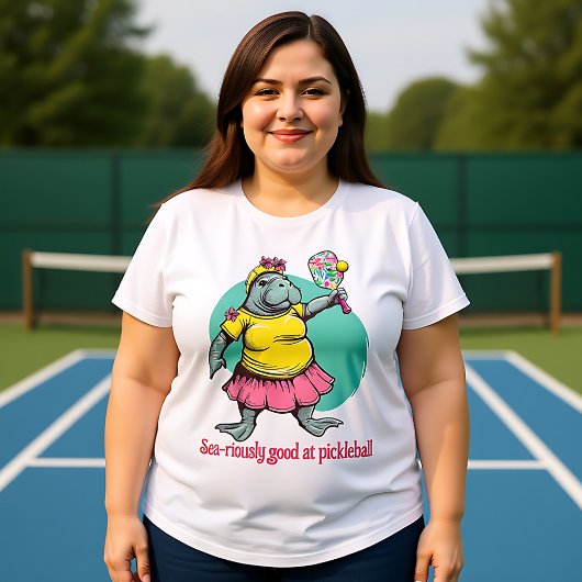 Funny Manatee Pickleball Große Größe T-Shirt