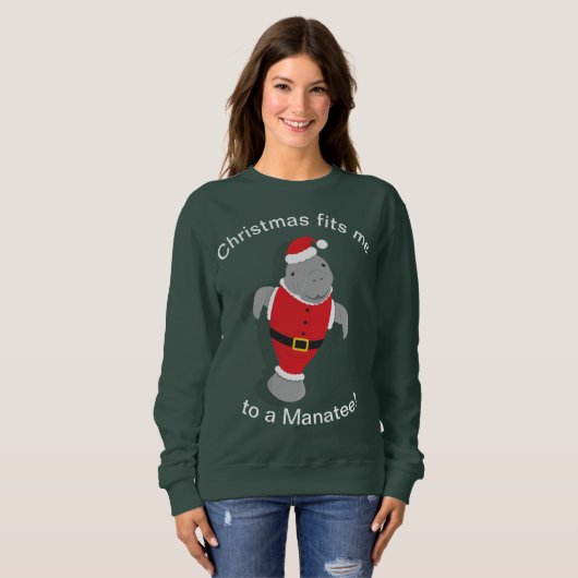 Funny Manatee Santa Christmas Sweatshirt (Vorne ganz)
