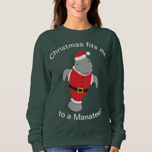 Funny Manatee Santa Christmas Sweatshirt (Vorderseite)