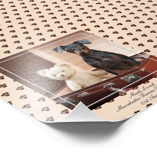 Funny Manchester Terrier FOTO zum Keepake (Ecke)