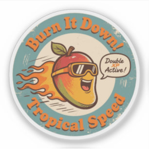 Funny Mango Racer Tropical Speed Boost Aufkleber