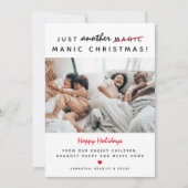 Funny 'Manic Christmas' Foto Feiertagskarte (Vorderseite)