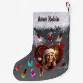 Funny Manicure Lover Fingernail Polish and Photo Kleiner Weihnachtsstrumpf (Rückseite)