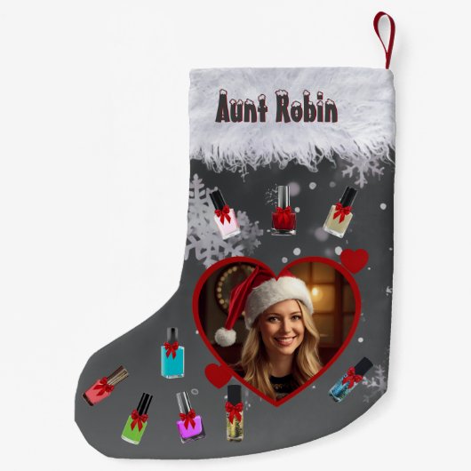 Funny Manicure Lover Fingernail Polish and Photo Kleiner Weihnachtsstrumpf (Rückseite)