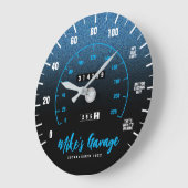 Funny Manly Car Odometer Speedometer Blauer Glitze Große Wanduhr (Winkel)