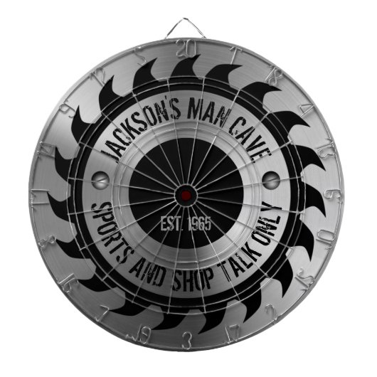 Funny Manly Man Cave Steel Circular Saw Blade Dartscheibe (vorne)