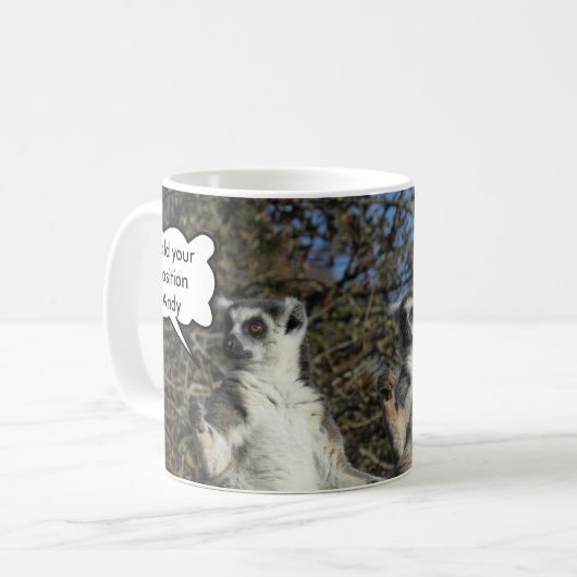Funny Mannequin Challenge Meme Lemurs Kaffeetasse (Vorderseite Links)