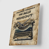 Funny Manuelle Schreibmaschine Wall Clock Quadratische Wanduhr (Winkel)