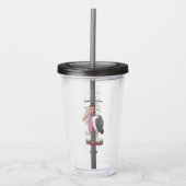 Funny marabou Storch Cartoon Acryltrinkbecher (Vorderseite)