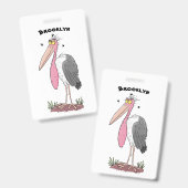 Funny marabou Storch Cartoon Ausweis (Vorder- & Rückseite)