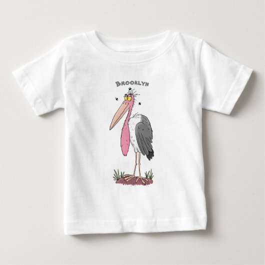 Funny marabou Storch Cartoon Baby T-shirt (Vorderseite)
