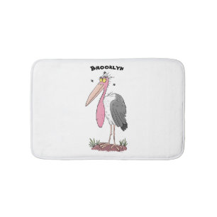 Funny marabou Storch Cartoon Badematte