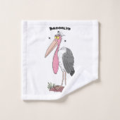 Funny marabou Storch Cartoon Badhandtuch Set (Waschlappen)