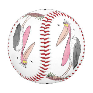 Funny marabou Storch Cartoon Baseball