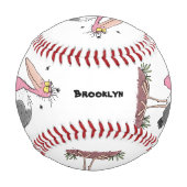 Funny marabou Storch Cartoon Baseball (Vorderseite)