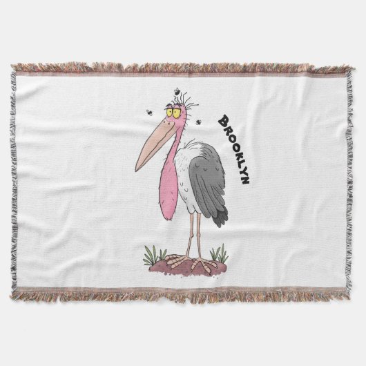 Funny marabou Storch Cartoon Decke (Vorderseite)