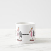 Funny marabou Storch Cartoon Espressotasse (Vorderseite)