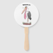 Funny marabou Storch Cartoon Fächer (Rückseite)