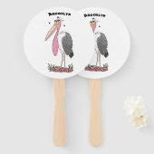 Funny marabou Storch Cartoon Fächer (Vorne und Hinten)