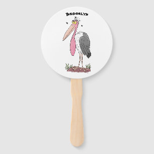 Funny marabou Storch Cartoon Fächer