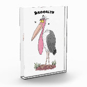Funny marabou Storch Cartoon Fotoblock (Links)