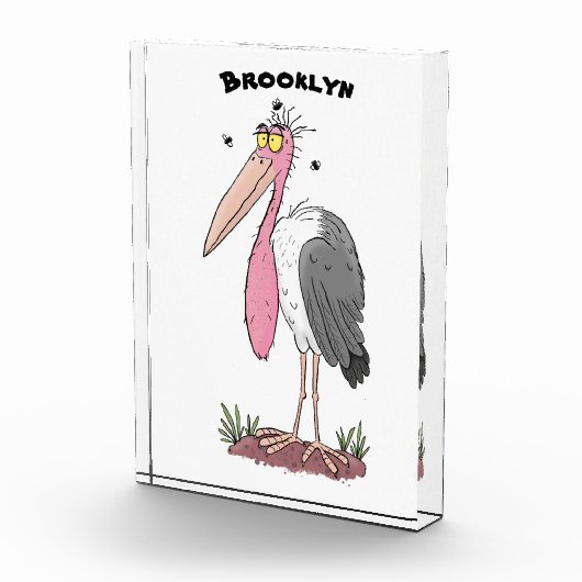 Funny marabou Storch Cartoon Fotoblock (Rechts)