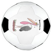 Funny marabou Storch Cartoon Fußball