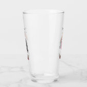 Funny marabou Storch Cartoon Glas (Links)