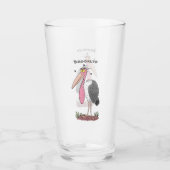 Funny marabou Storch Cartoon Glas (Vorderseite)