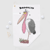 Funny marabou Storch Cartoon Golfhandtuch (Insitu)
