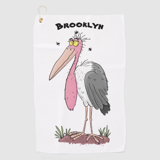 Funny marabou Storch Cartoon Golfhandtuch (Vorderseite)