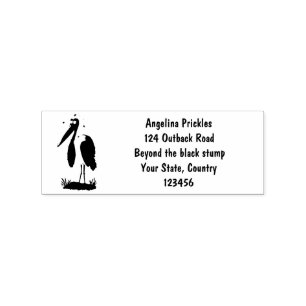 Funny marabou Storch Cartoon Gummistempel