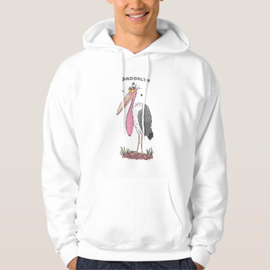 Funny marabou Storch Cartoon Hoodie (Vorderseite)