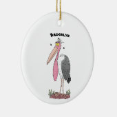Funny marabou Storch Cartoon Keramik Ornament (Rechts)