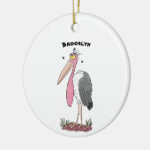 Funny marabou Storch Cartoon Keramik Ornament (Links)
