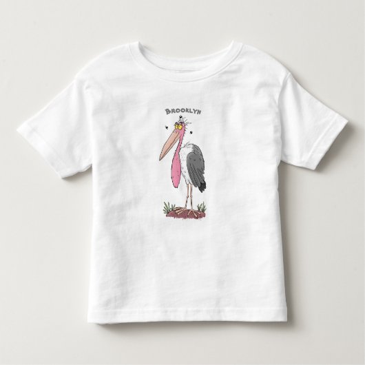 Funny marabou Storch Cartoon Kleinkind T-shirt (Vorderseite)
