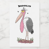 Funny marabou Storch Cartoon Lebensmitteletikett (Einzelnes Label)