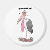 Funny marabou Storch Cartoon Magnet (Vorne)